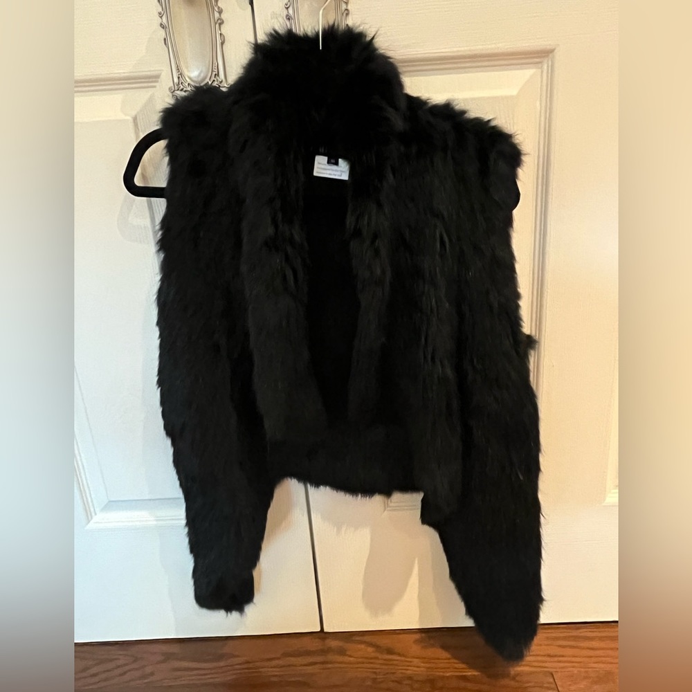 Mitchies Black rabbit Fur Vest